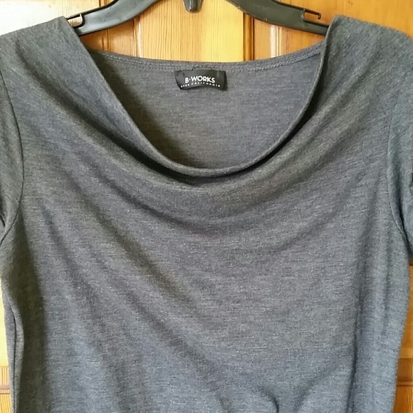 Gray Cowl / Draped Neck Top - Picture 2 of 8